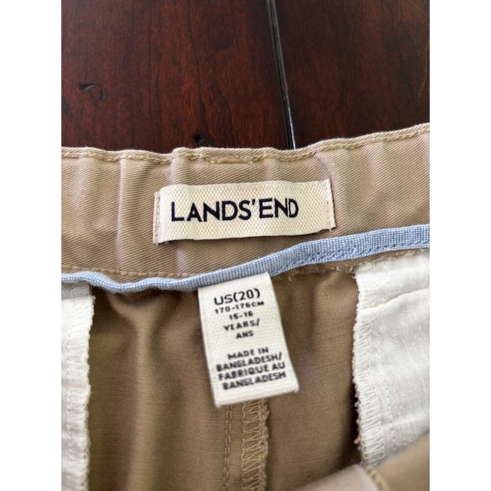 Lands End Boys Khaki Chino Pants Size 20 School Uniform Classic Fit - Picture 3 of 4